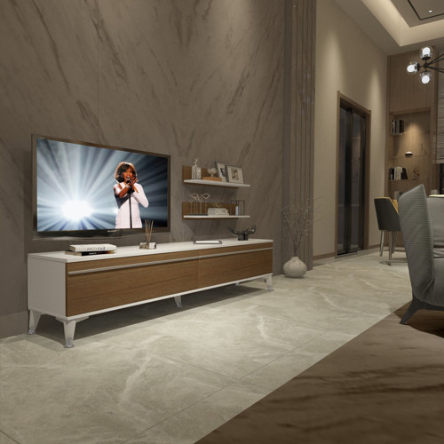 Eko 4 Mdf Std Silver Tv Ünitesi Tv Sehpası - Beyaz Ceviz