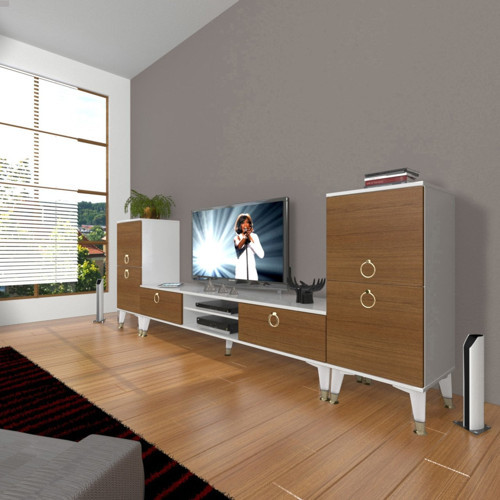 Eko On2 Mdf Dvd Gold Tv Ünitesi Tv Sehpası - Beyaz Ceviz