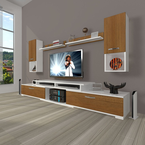 Flex 5da130 Slm Tv Ünitesi Tv Sehpası - Beyaz Ceviz
