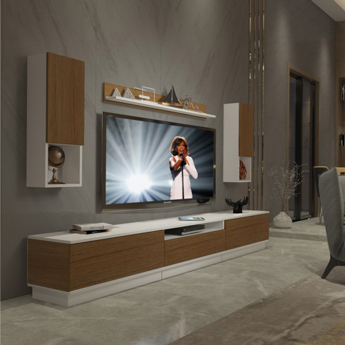 Trendstyle 270das Mdf Tv Ünitesi Tv Sehpası - Beyaz Ceviz