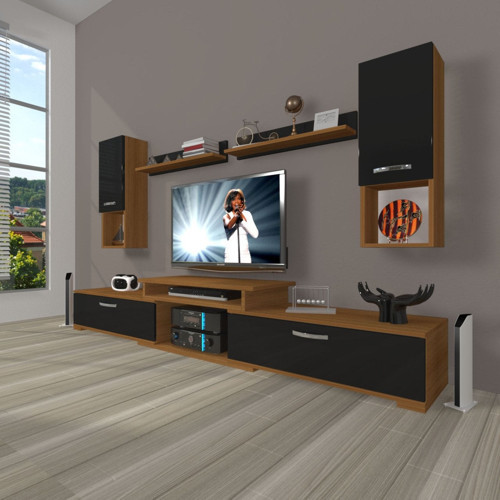 Flex 5da Slm Tv Ünitesi Tv Sehpası - Ceviz Siyah