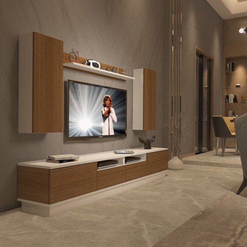 Trendstyle 5220ds Slm Tv Ünitesi Tv Sehpası - Beyaz Ceviz