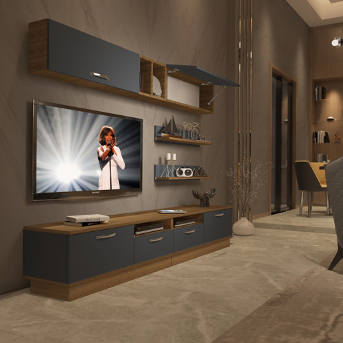 Trendstyle 5220 Mdf Tv Ünitesi Tv Sehpası - Pera Antrasit