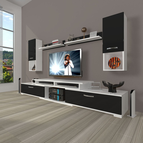 Flex 5da130 Slm Tv Ünitesi Tv Sehpası - Beyaz Siyah