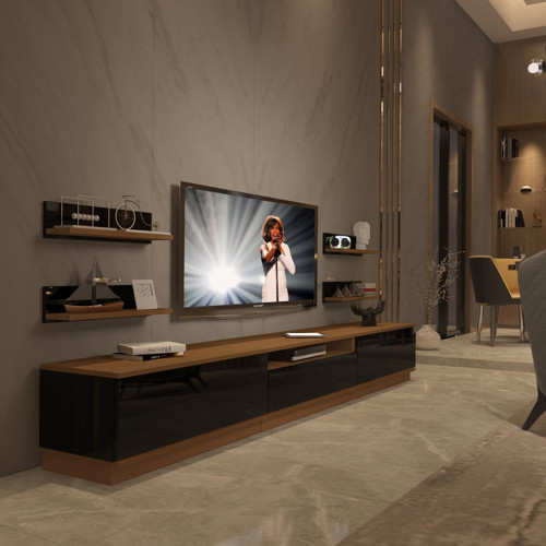 Trendstyle 270rs Slm Tv Ünitesi Tv Sehpası - Ceviz Siyah