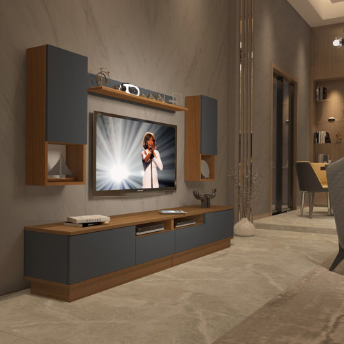 Trendstyle 5220das Mdf Tv Ünitesi Tv Sehpası - Ceviz Antrasit