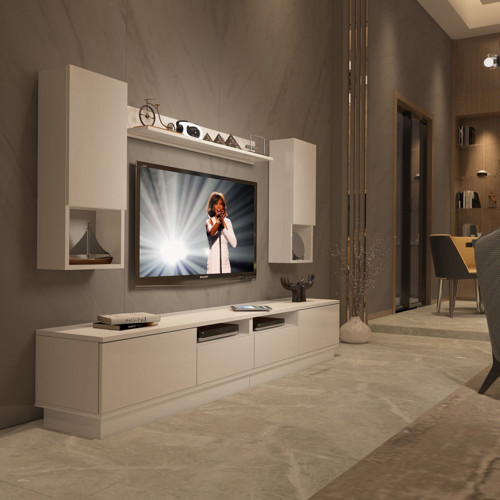 Trendstyle 5220das Mdf Tv Ünitesi Tv Sehpası - Parlak Beyaz