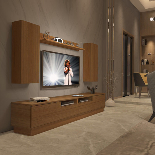 Trendstyle 5220ds Slm Tv Ünitesi Tv Sehpası - Naturel Ceviz