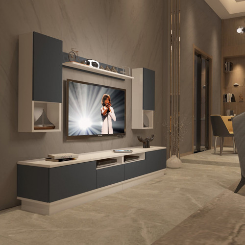 Trendstyle 5220das Mdf Tv Ünitesi Tv Sehpası - Beyaz Antrasit