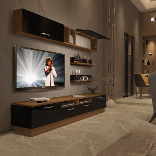 Trendstyle 5220 Mdf Tv Ünitesi Tv Sehpası - Ceviz Siyah