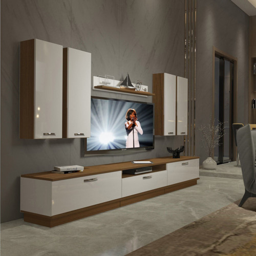 Trendstyle 8d Slm Tv Ünitesi Tv Sehpası - Ceviz Beyaz