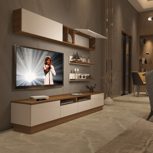 Trendstyle 5220s Slm Tv Ünitesi Tv Sehpası - Ceviz Beyaz