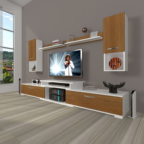 Flex 5da Slm Tv Ünitesi Tv Sehpası - Beyaz Ceviz