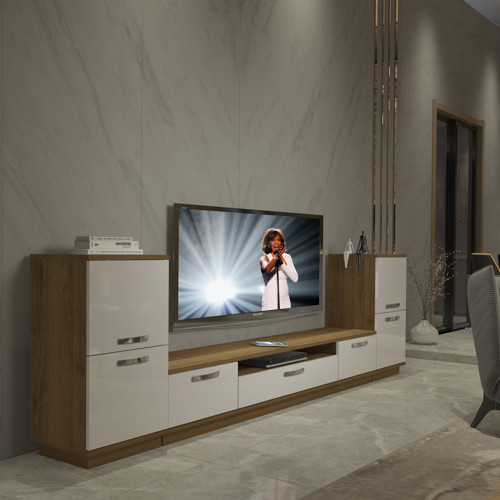 Trendstyle On2 Mdf Tv Ünitesi Tv Sehpası - Pera Beyaz