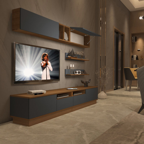 Trendstyle 5220s Mdf Tv Ünitesi Tv Sehpası - Ceviz Antrasit