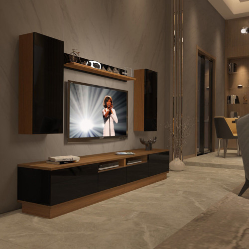 Trendstyle 5220ds Slm Tv Ünitesi Tv Sehpası - Ceviz Siyah