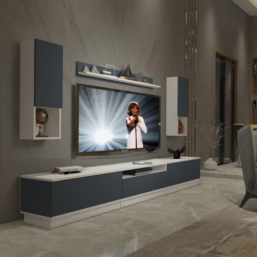 Trendstyle 270das Mdf Tv Ünitesi Tv Sehpası - Beyaz Antrasit
