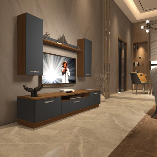Trendstyle 5d Mdf Tv Ünitesi Tv Sehpası - Ceviz Antrasit