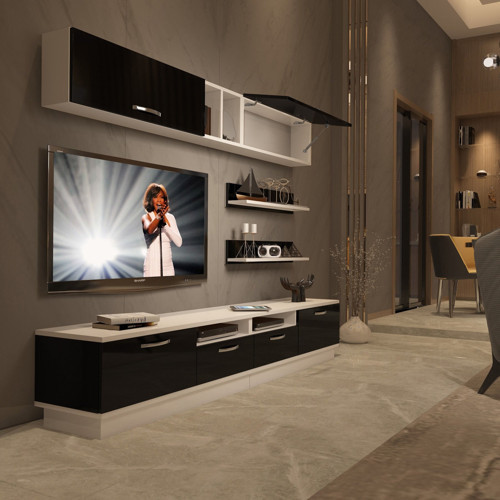 Trendstyle 5220 Mdf Tv Ünitesi Tv Sehpası - Beyaz Siyah