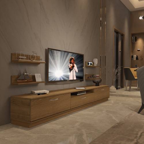 Trendstyle 270r Mdf Tv Ünitesi Tv Sehpası - Naturel Pera
