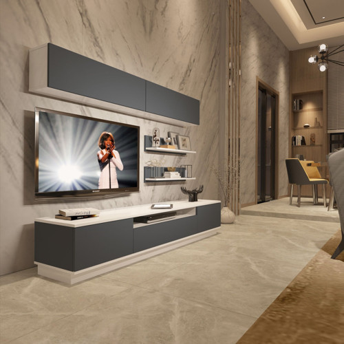 Trendstyle 5s Mdf Tv Ünitesi Tv Sehpası - Beyaz Antrasit
