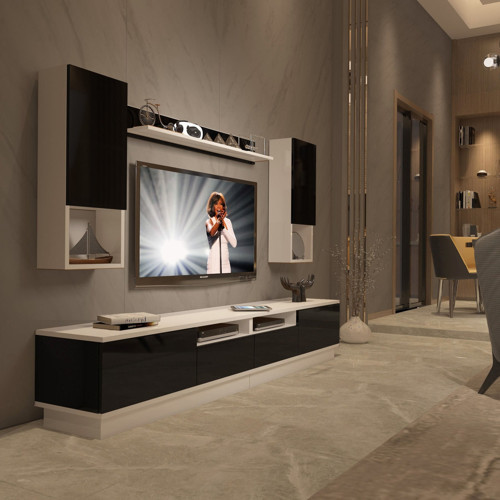 Trendstyle 5220das Mdf Tv Ünitesi Tv Sehpası - Beyaz Siyah