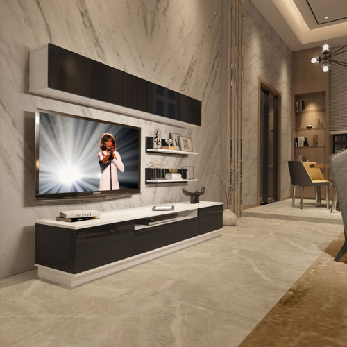 Trendstyle 5s Mdf Tv Ünitesi Tv Sehpası - Beyaz Siyah