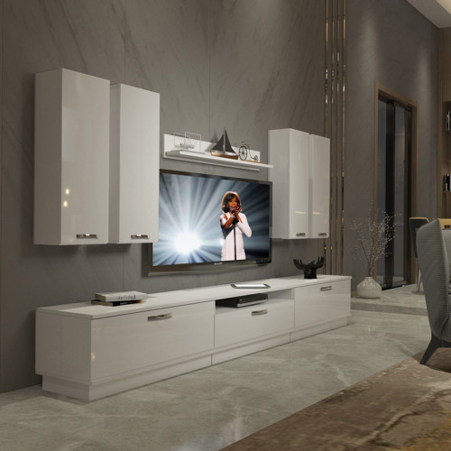 Trendstyle 8d Slm Tv Ünitesi Tv Sehpası - Parlak Beyaz