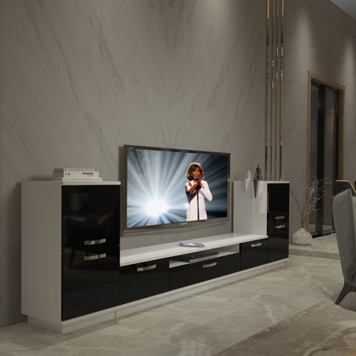 Trendstyle On2 Mdf Tv Ünitesi Tv Sehpası - Beyaz Siyah