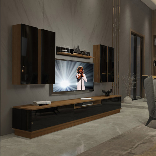 Trendstyle 8ds Mdf Tv Ünitesi Tv Sehpası - Ceviz Siyah
