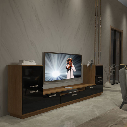 Trendstyle On2 Mdf Tv Ünitesi Tv Sehpası - Ceviz Siyah