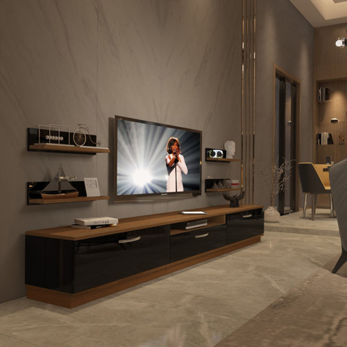 Trendstyle 270r Mdf Tv Ünitesi Tv Sehpası - Ceviz Siyah