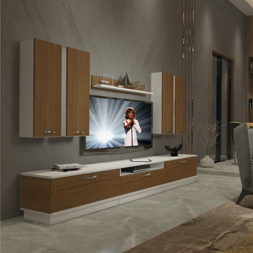 Trendstyle 8d Slm Tv Ünitesi Tv Sehpası - Beyaz Ceviz