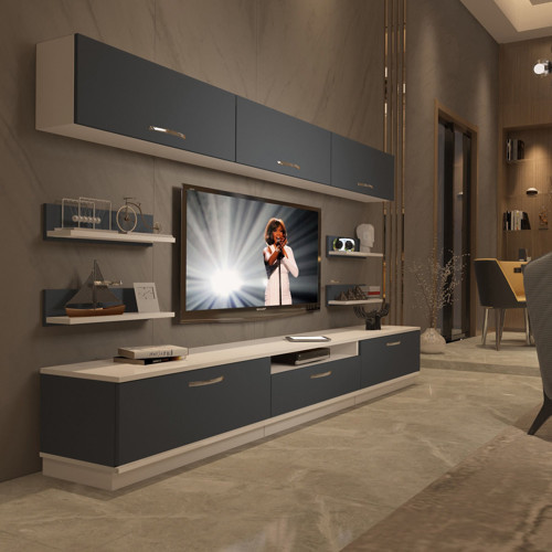 Trendstyle 8y Mdf Tv Ünitesi Tv Sehpası - Beyaz Antrasit