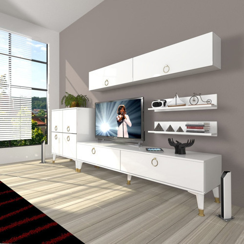 Eko 6y Mdf Std Gold Tv Ünitesi Tv Sehpası - Parlak Beyaz