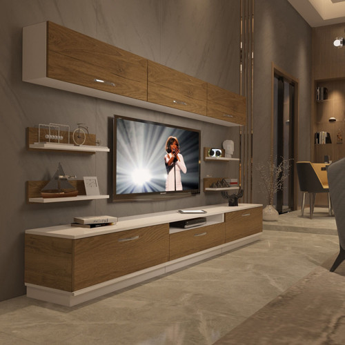 Trendstyle 8y Mdf Tv Ünitesi Tv Sehpası - Beyaz Pera