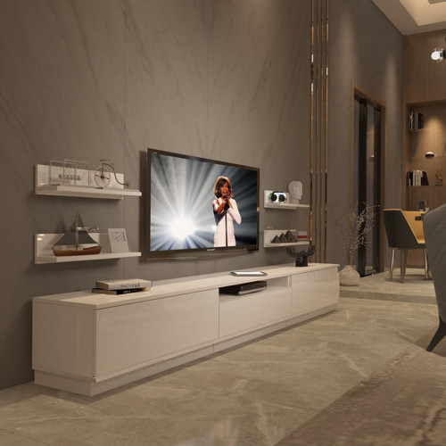 Trendstyle 270rs Slm Tv Ünitesi Tv Sehpası - Parlak Beyaz