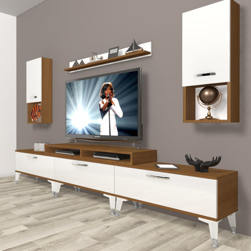 Ekoflex 270da Slm Silver Tv Ünitesi Tv Sehpası - Ceviz Beyaz
