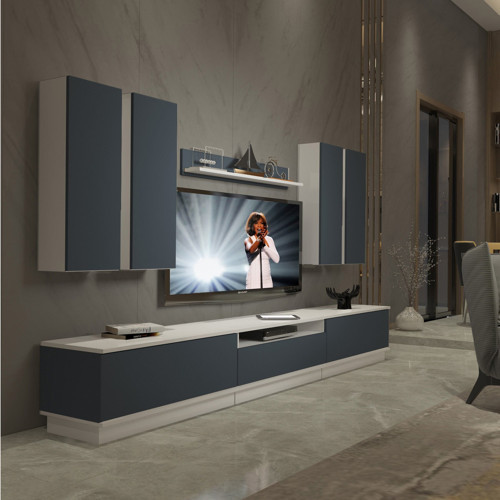Trendstyle 8ds Mdf Tv Ünitesi Tv Sehpası - Beyaz Antrasit