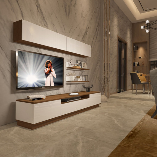 Trendstyle 5s Mdf Tv Ünitesi Tv Sehpası - Ceviz Beyaz