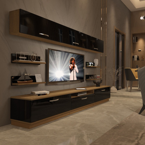 Trendstyle 8y Mdf Tv Ünitesi Tv Sehpası - Pera Siyah
