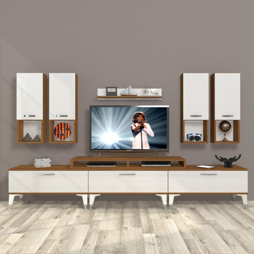 Ekoflex 8da Mdf Silver Tv Ünitesi Tv Sehpası - Ceviz Beyaz