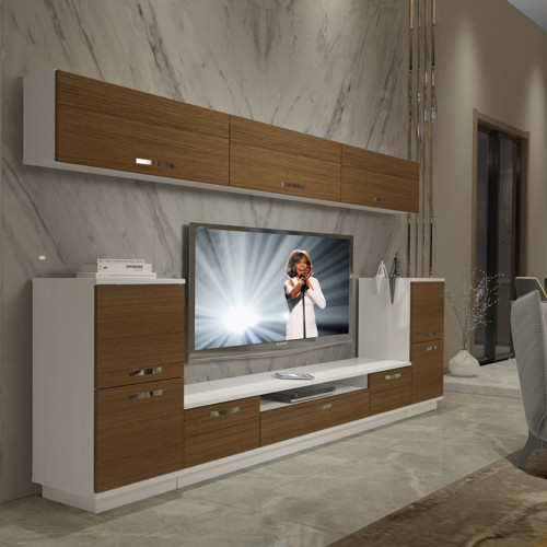 Trendstyle 9 Mdf Tv Ünitesi Tv Sehpası - Beyaz Ceviz