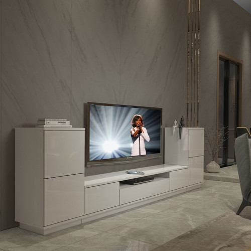Trendstyle On2s Mdf Tv Ünitesi Tv Sehpası - Parlak Beyaz