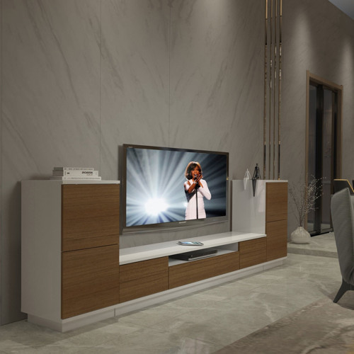 Trendstyle On2s Mdf Tv Ünitesi Tv Sehpası - Beyaz Ceviz