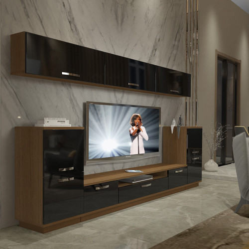 Trendstyle 9 Mdf Tv Ünitesi Tv Sehpası - Ceviz Siyah