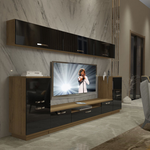 Trendstyle 9 Mdf Tv Ünitesi Tv Sehpası - Pera Siyah