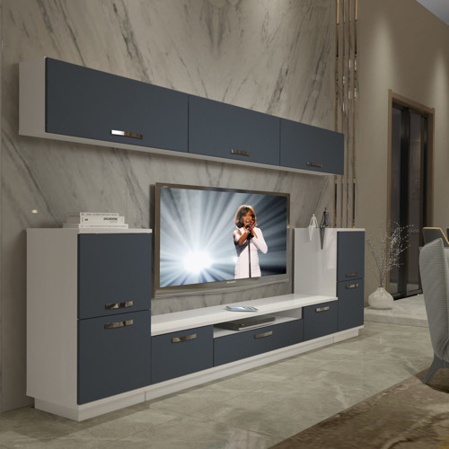 Trendstyle 9 Mdf Tv Ünitesi Tv Sehpası - Beyaz Antrasit