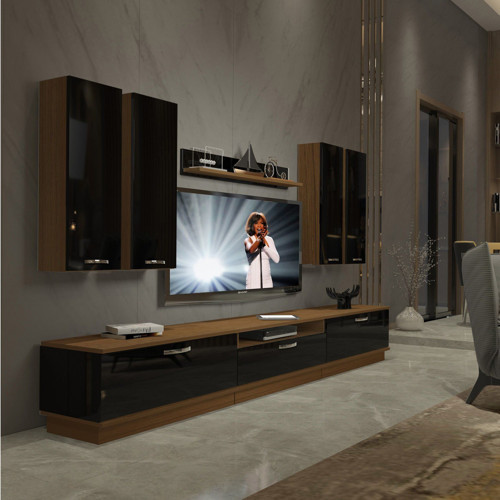 Trendstyle 8d Slm Tv Ünitesi Tv Sehpası - Ceviz Siyah