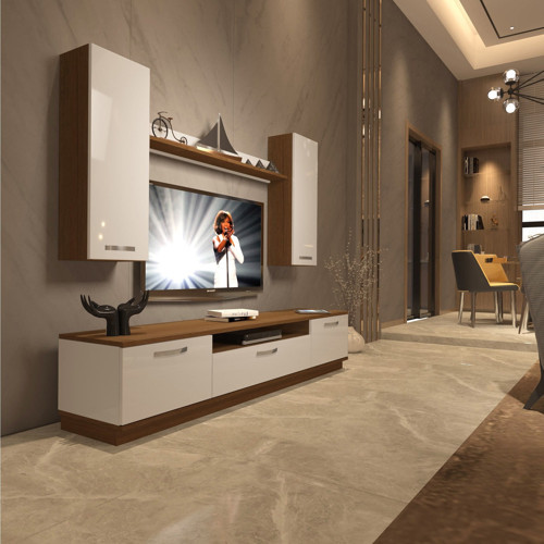 Trendstyle 5d Mdf Tv Ünitesi Tv Sehpası - Ceviz Beyaz